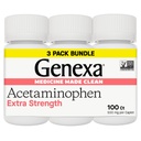 Genexa 청결한 Acetaminophen 500mg 여분 힘, 염료 자유로운 고통 Reliever Fever 흡진기, 성인을 위한 0% 인공 첨가물, 고통 약, Relieves 두통, 두통 관절염 고통, 300의 정제