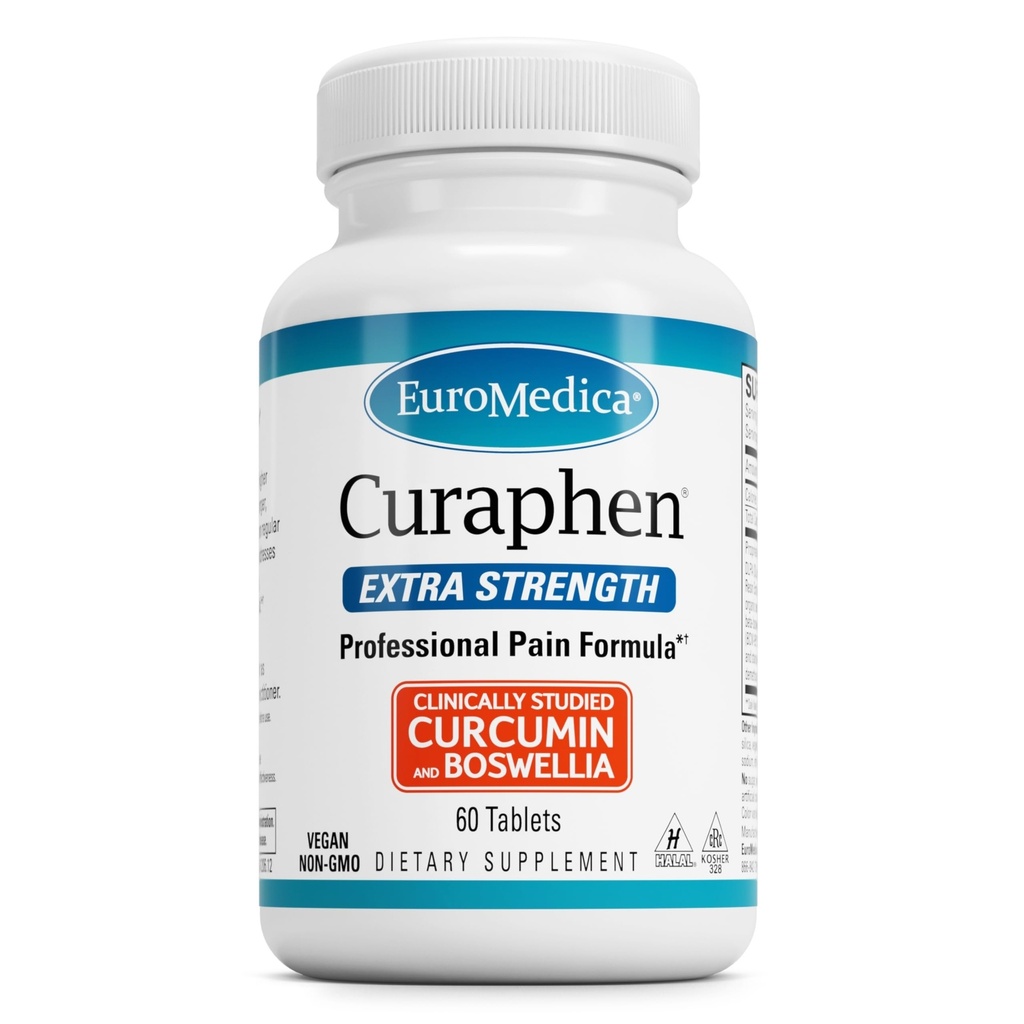 EuroMedica Curaphen 여분 힘 - 건강한 순환 지원을 위한 Curcumin & Boswellia 보충교재 - 합동, 근육 건강 & Endorphin 생산을 지원하는 심황 보충교재 - 60의 정제