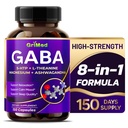 GriMed GABA 16,280mg - 5-HTP, L-Theanine, Magnesium, Ashwagandha - Relax & Restore, 지원 Sleep Well - 미국에서 만든 (150 개)