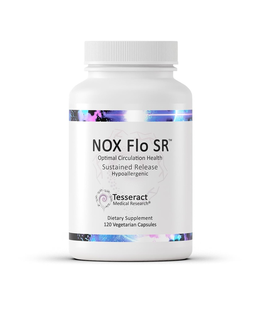 Tesseract NOX Flo SR 니트로 산화물 승압기, 관 건강 보충교재, 120의 캡슐, 지속된 방출 L Citrulline, Coenzyme Q10 & R Lipoic 산, 순환 & 혈압 지원, Hypoallergenic