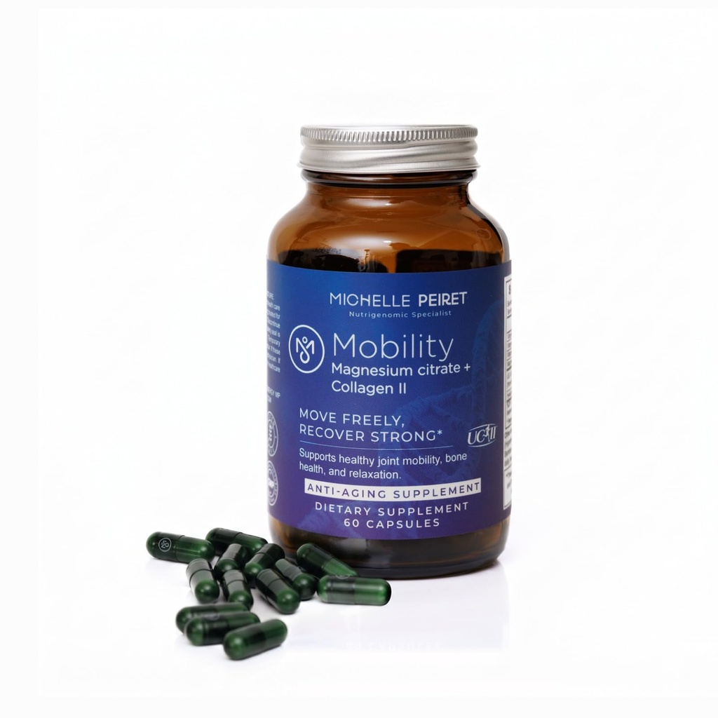 Mobility - 마그네슘 + Hyaluronic 산 & 비타민 C를 가진 교원질 보충교재 | 뼈, 합동 & 근육 지원 | 글루텐 자유로운 & 비 GMO | 남자 & 여자를 위한 60의 캡슐