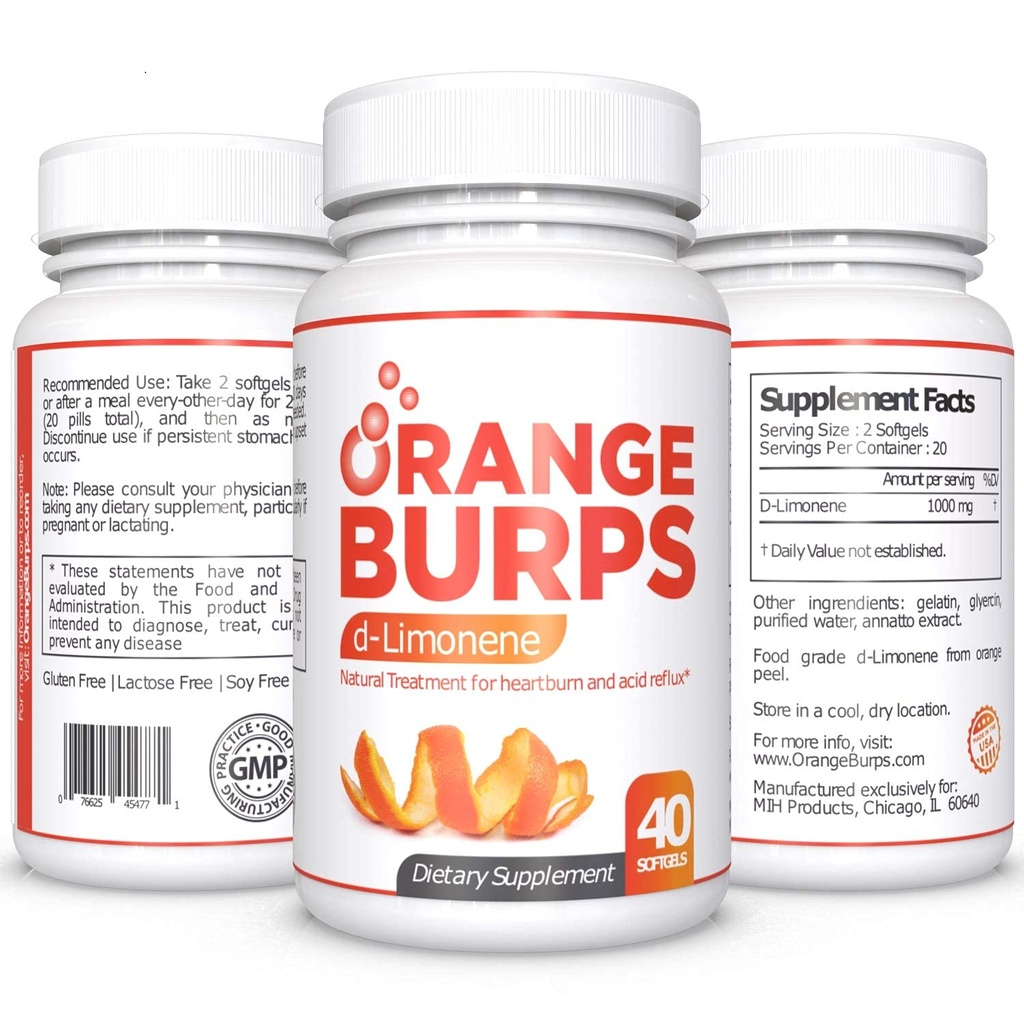 오렌지 버프 | D-Limonene Supplement - 산성 흡진기 (산 반사체), Heartburn Relief, GERD Relief 및 Indigestion Relief | 건강과 웰빙의 오렌지 필 추출물 (1,000 mg, 3)