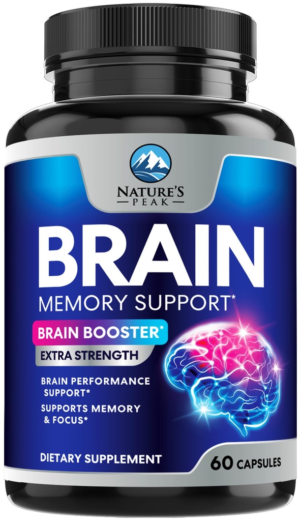 뇌 기억 보충교재 알약 - 농도, Clarity & 초점 지원을 위한 3X 힘 Nootropics - Bacopa, Phosphatidylserine & DMAE, 뇌 승압기, 60의 캡슐을 가진 뇌 건강 Cognitive 비타민