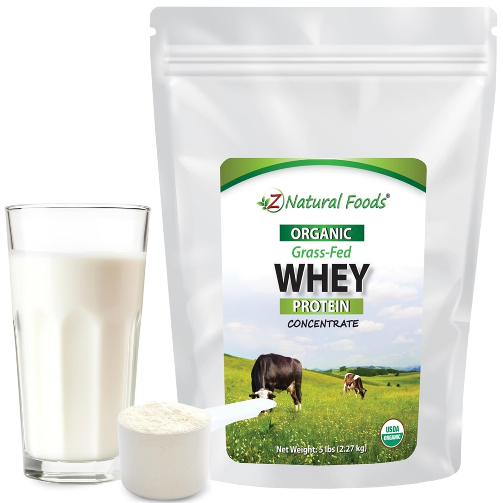 Z 자연적인 음식 유기 Whey 단백질 농축물 - 영양성 잔디에 의하여 융합된 Whey 단백질 분말 - 영양 & 적당을 위한 근본적인 아미노산을 가진 찬 가공된 순수한 Whey 단백질, Unflavored, 5개 lbs