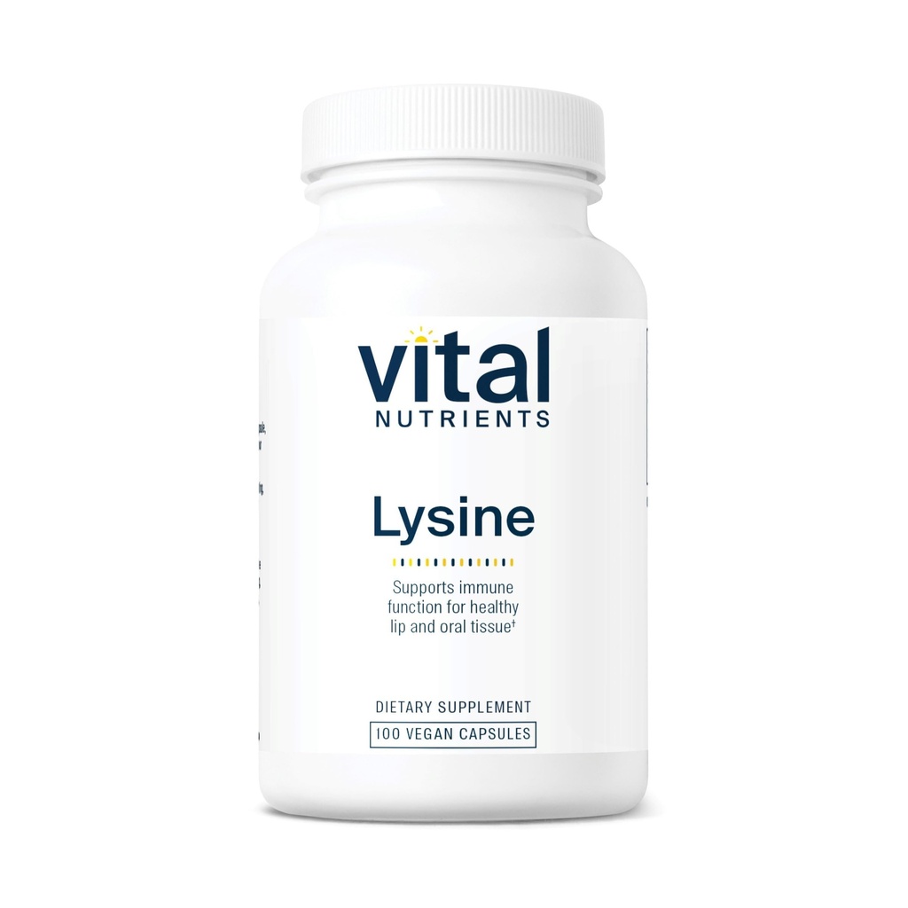 Vital Nutrients Lysine | Lysine 보충교재 지원 건강한 입술 및 구두 조직 | 면역 지원 보충교재는 칼슘 흡수를 승진시킵니다 | 글루텐, 낙농장, Soy Free | Non-GMO | 100개의 캡슐