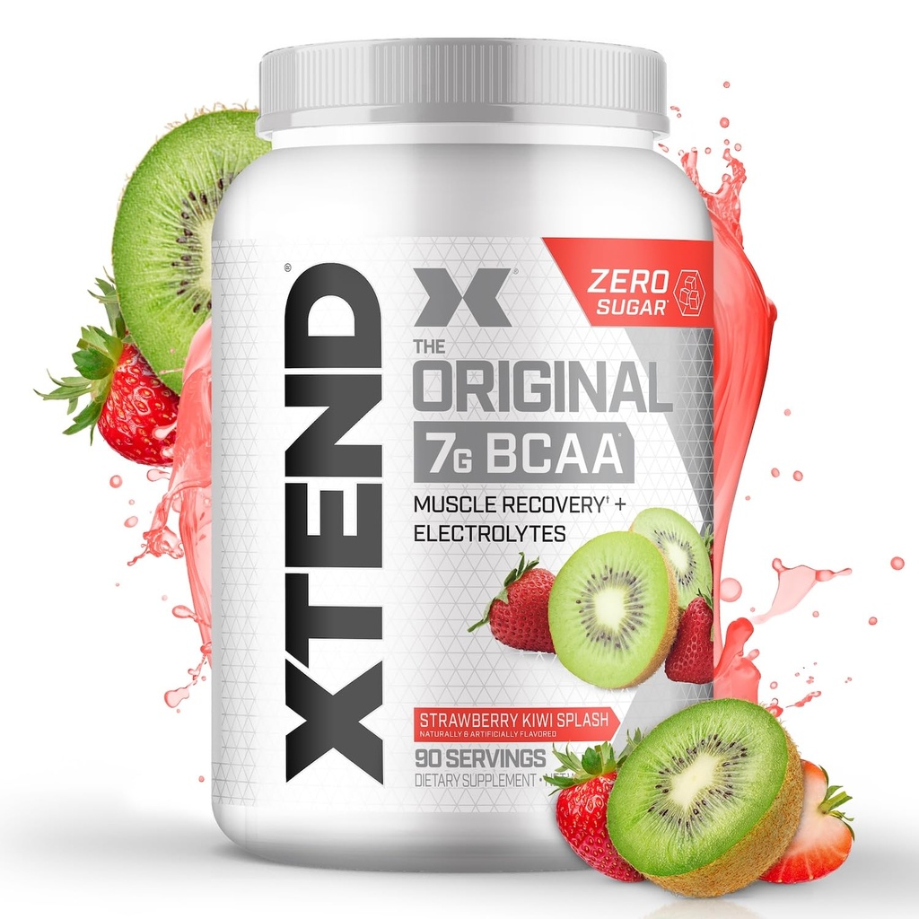 Xtend XTEND 본래 BCAA 분말 7g BCAA와 2.5g L 글루타민, 설탕 남자 & 여자를 위한 아미노산을 가진 자유로운 포스트 운동 근육 회복 음료, 90의 서빙