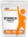 BulkSupplements Thiamine HCl 분말 - Thiamine 염산염, B1 비타민, Thiamine B1 보충교재, Thiamine 100mg - 글루텐 무료, 100g (3.5 oz) (1의 포장)