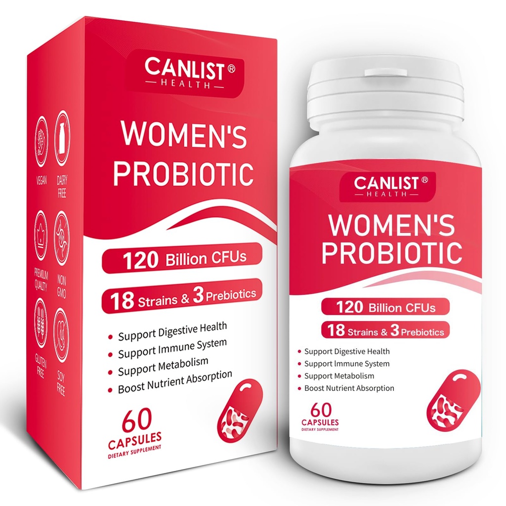 여성 Probiotics120 억 CFUs 18 Strains 3 Prebiotics & Digestive Enzymes 유기 Prebiotic Cranberry 여성 건강 소화 및 면역 지원 비 GMO Soy 글루텐 낙농장 무료
