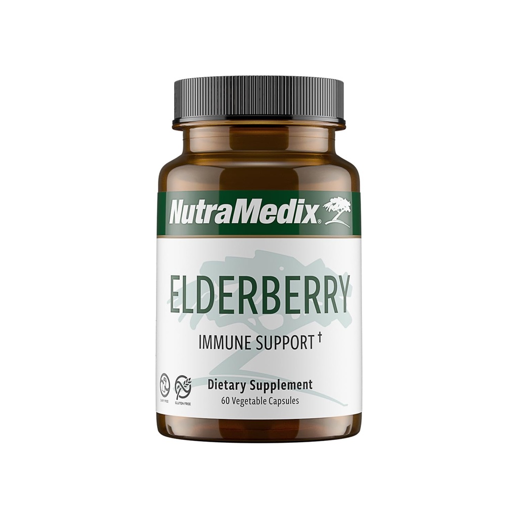 NutraMedix Elderberry 항 산화제 보충교재 캡슐 - 건강한 염증 응답, 매일 면역 지원 및 Bowel 건강 (60 캡슐)를 승진시키는 Elderberry 추출물