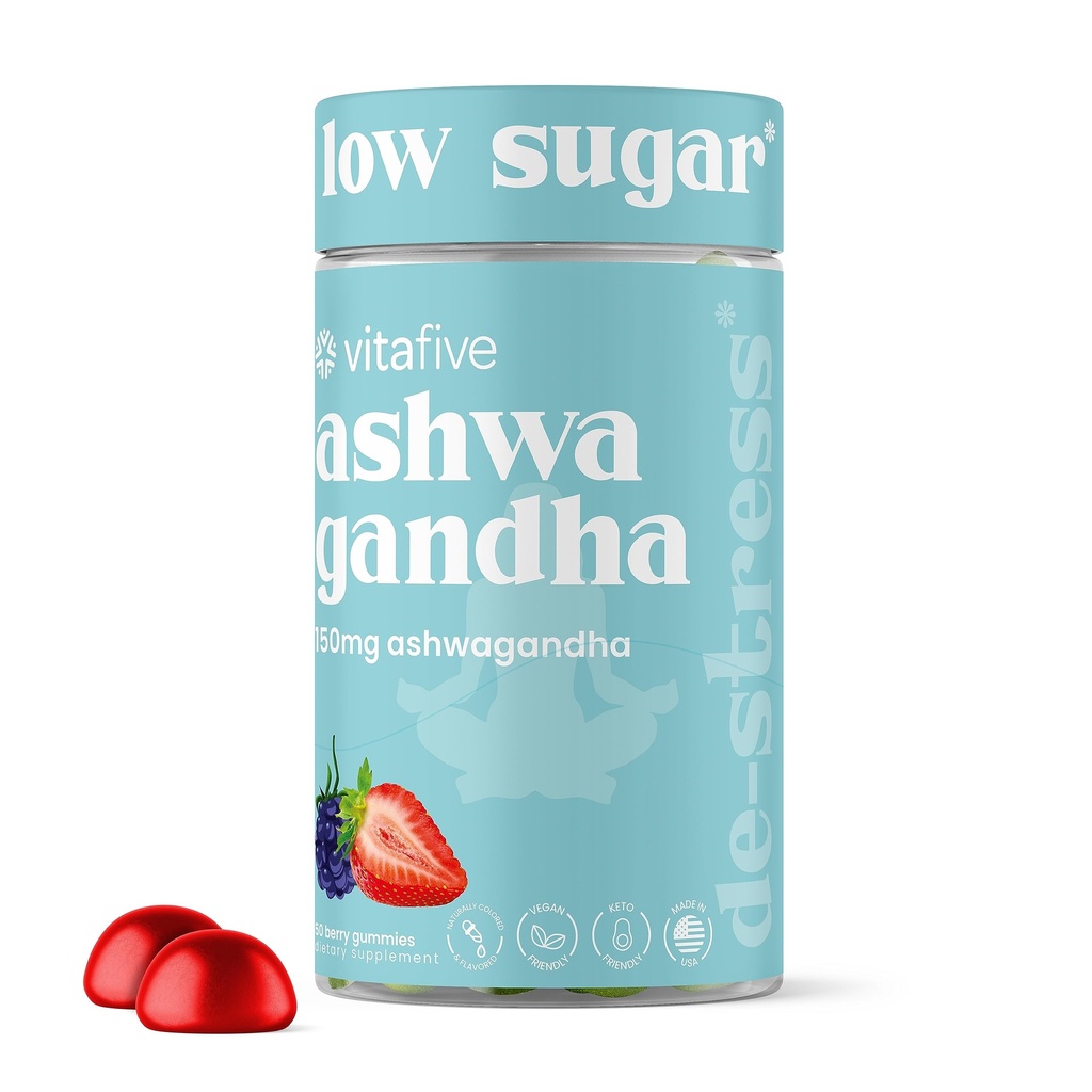 비타민 B12, 남성과 여성을위한 Ashwagandha Gummies, Vegan, 글루텐 무료 (50 Ct)
