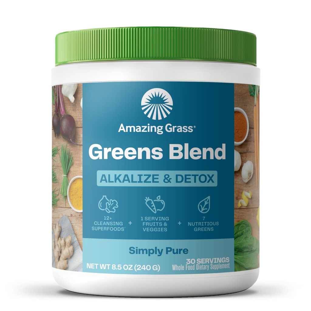 놀라운 잔디 그린 혼합 Alkalize & Detox : 스무디 믹스, 슈퍼 그린과 클렌징 & 베트 루트 분말, 소화 효소, 프리 바이오 틱스 & 프로 바이오 틱스, 30 서빙 (5 월 Vary)