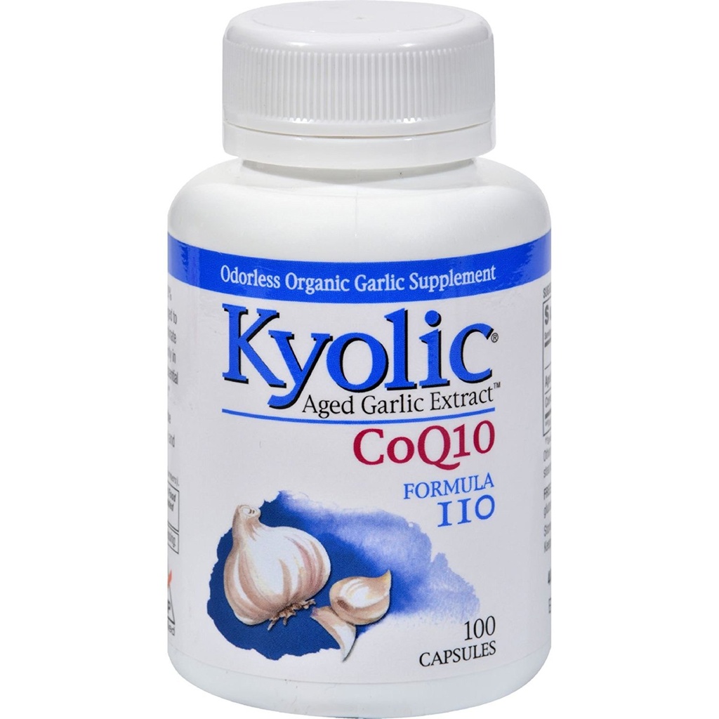 Kyolic 공식 109 Aged 마늘 추출물 CoQ10 캡슐 - 팩 당 100 - 케이스 당 3 팩.