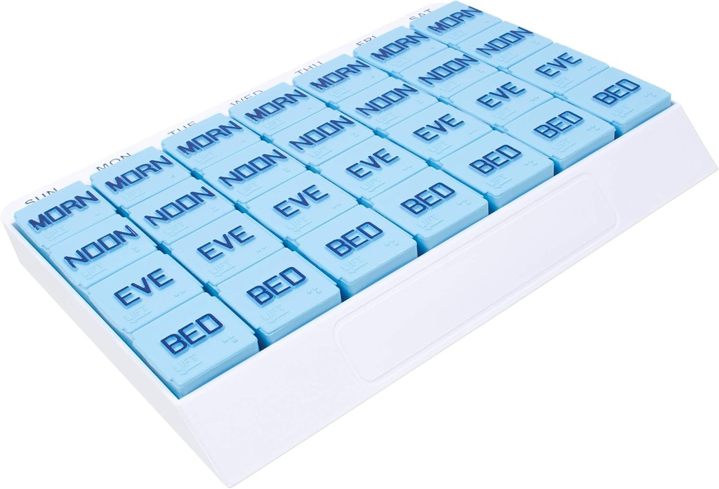 Apex Large 7 Day Weekly Pill 주최자 - Weekly Pill 주최자, 4 Times Day, Easy-Open, Medication 또는 비타민 구성