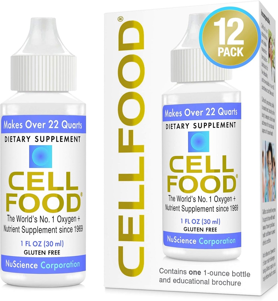 Cellfood Oxygen Boost - 1 fl oz, 12 Pack - 액체 산소 보충 - 글루텐 무료, Cert. Kosher