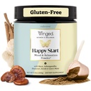 Winged Wellness Happy Start, Mood Boosting Drink Mix Powder for Women - Happy Mind & Hormonal Health, Red Maca, Ashwagandha, Mushrooms & More - 초콜렛, 30 서빙