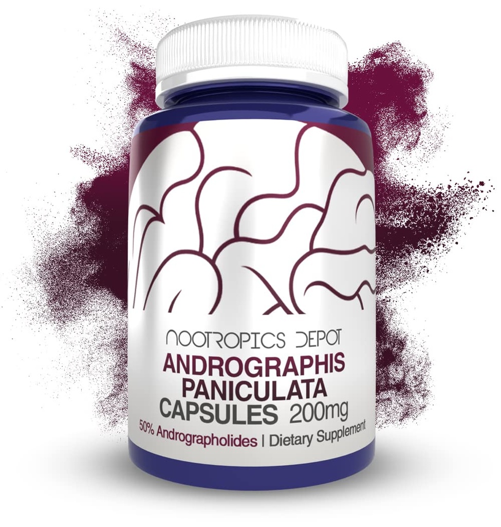 Andrographis paniculata 캡슐 | 200mg | 60 카운트 | 50 % Andrographolides | 지원 면역 기능 | 세포 기능 지원