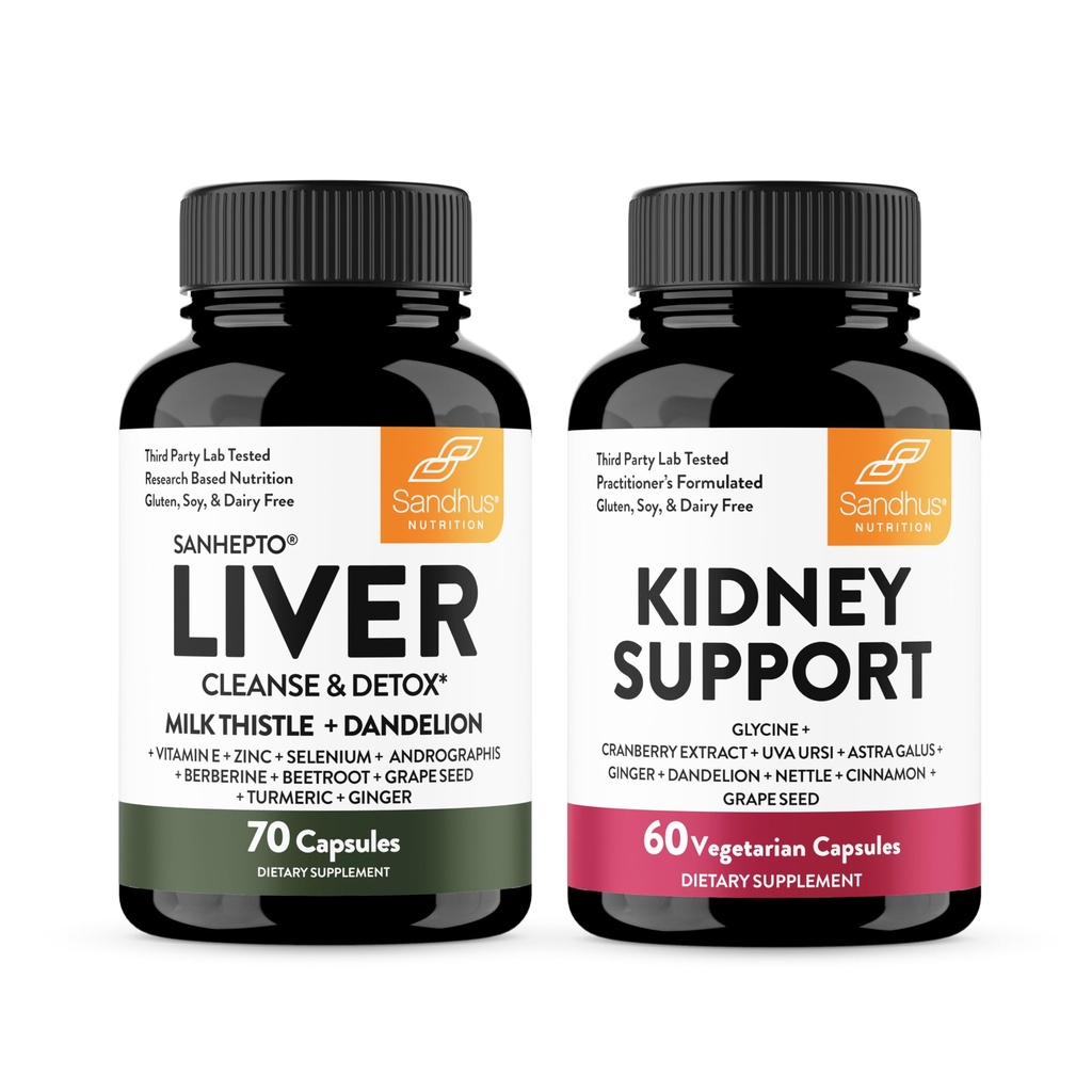 Sandhu's Liver Detox & Kidney Support Combo | 지원 Liver, Kidney & Urinary Tract 건강