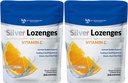 은 Lozenges 비타민 C - 프리미엄 나노 실버 60 PPM 콜로이드 실버, 유기 꿀 및 비타민 C 미네랄 보충은 면역 체계, Soothe Cough & Throat - 팩 2