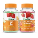 Lifeable 비타민 C 1050mg + Collagen & 비타민 C, Gummies 번들 - 훌륭한 타스팅, 비타민 보충, 글루텐 무료, GMO 무료, Chewable Gummy