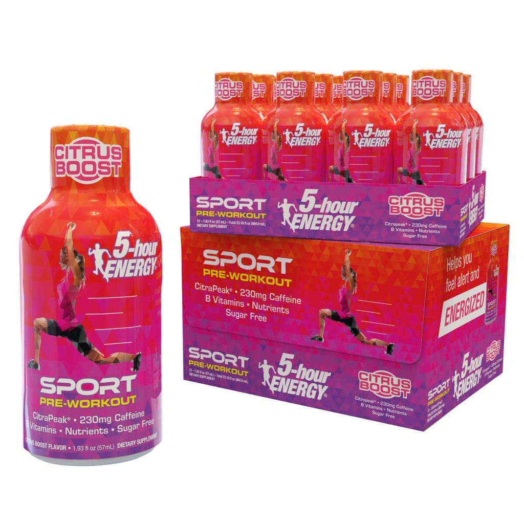 Citrapeak, Citrus Boost 풍미, Pre-Workout 24 조사 (1.93 fl oz)를 가진 5-Hour 에너지 여분 힘 스포츠 탄