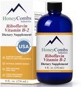 HoneyCombs 비타민 B2 Riboflavin 보충교재 액체 하락 - 남자 & 여자를 위한 높은 힘 비타민 B2 - 건강한 소화, 신경계, 머리, 피부, 못을 유지하십시오 - Vegan 액체 비타민 (8개 Fl oz)