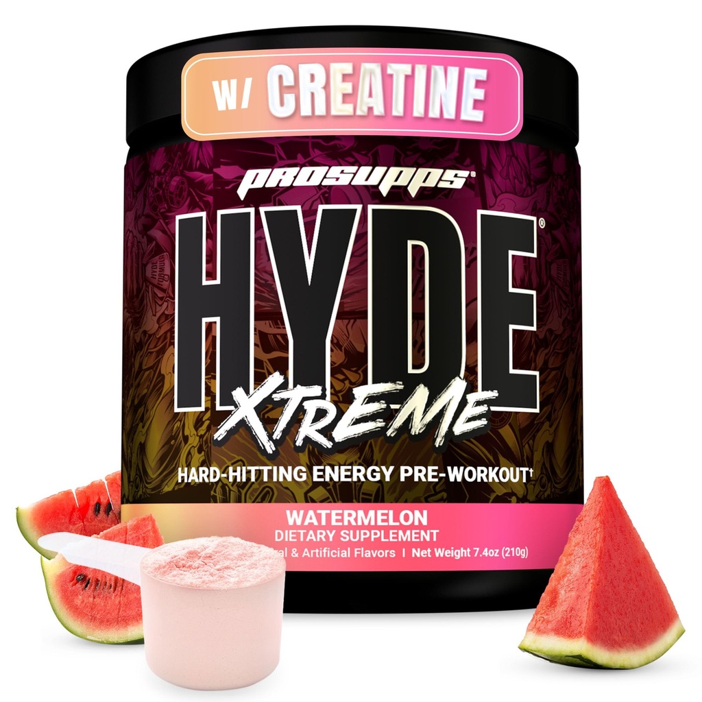 PROSUPPS Mr. Hyde Xtreme Pre Workout Powder with Creatine, Beta Alanine & Caffeine – Extreme Energy, Pumps, Focus & Performance - 남성용 피트니스 및 체육관 보충제 (수박, 30 인분)
