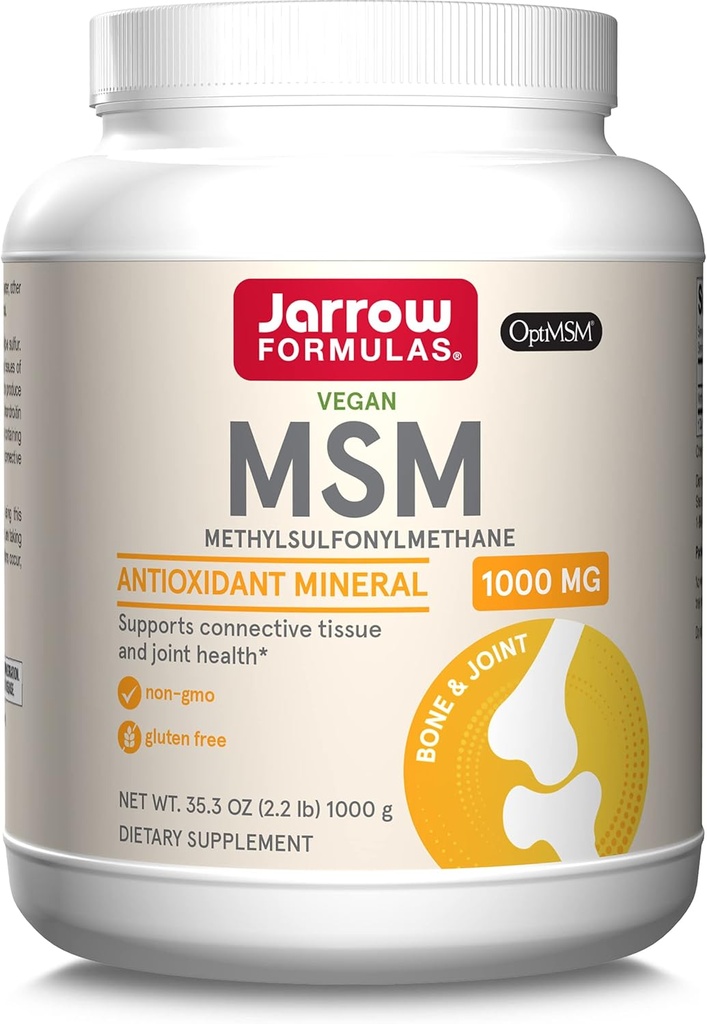 Jarrow Formulas® MSM Powder, Methylsulfonylmethane, 1,000mg, 산화 무기물, 합동 건강 보충교재 및 피부 지원, 2.2 lbs, 대강. 1000 서빙