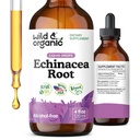 야생 & 유기 Echinacea 드롭 - Echinacea Angustifolia를 가진 면역 지원 보충교재 - 액체 뿌리 추출물 Tincture - 채식주의자, 설탕 & 알콜 자유로운 - 4개 fl oz