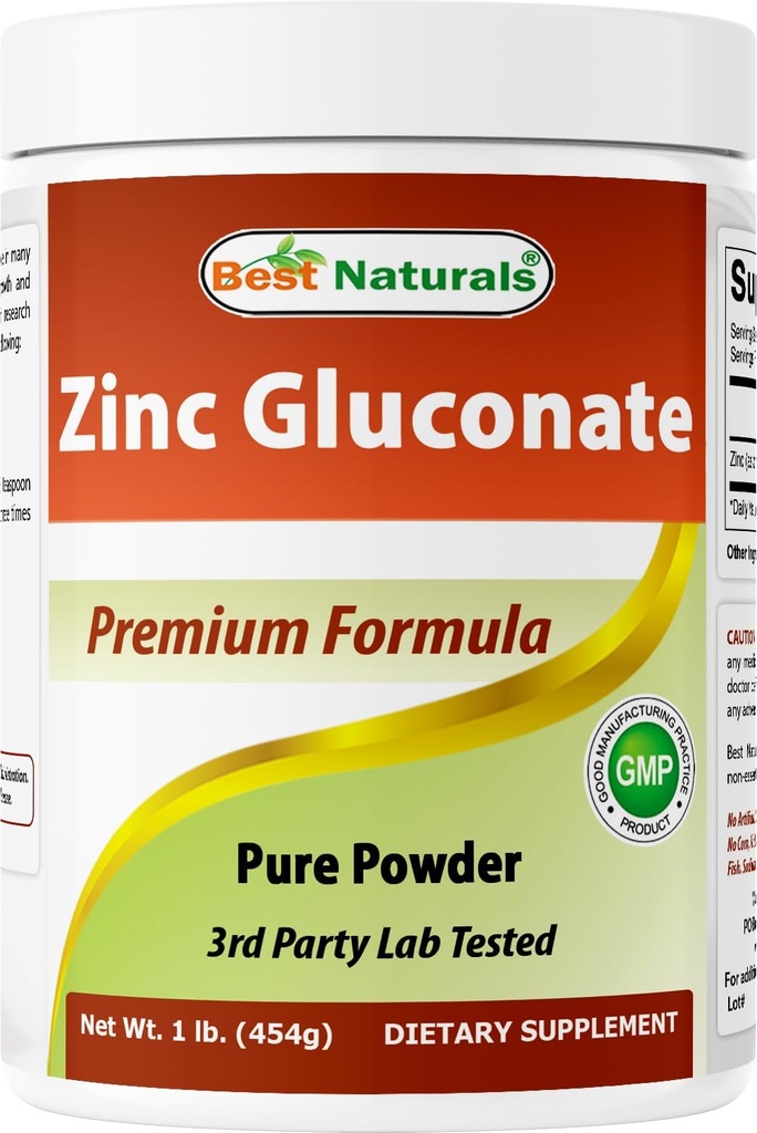 제일 자연적인 아연 Gluconate 순수한 분말 1 파운드
