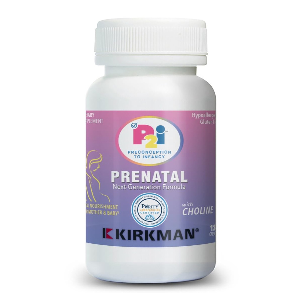 여자를 위한 Kirkman P2i Prenatal 비타민, Choline, 120의 캡슐을 가진 Multivitamin, 건강한 어머니 & 아기를 위한 생생한 매일 영양 지원, OBGYN 공식화되고 & 강화해, Hypoallergenic & 글루텐 자유로운