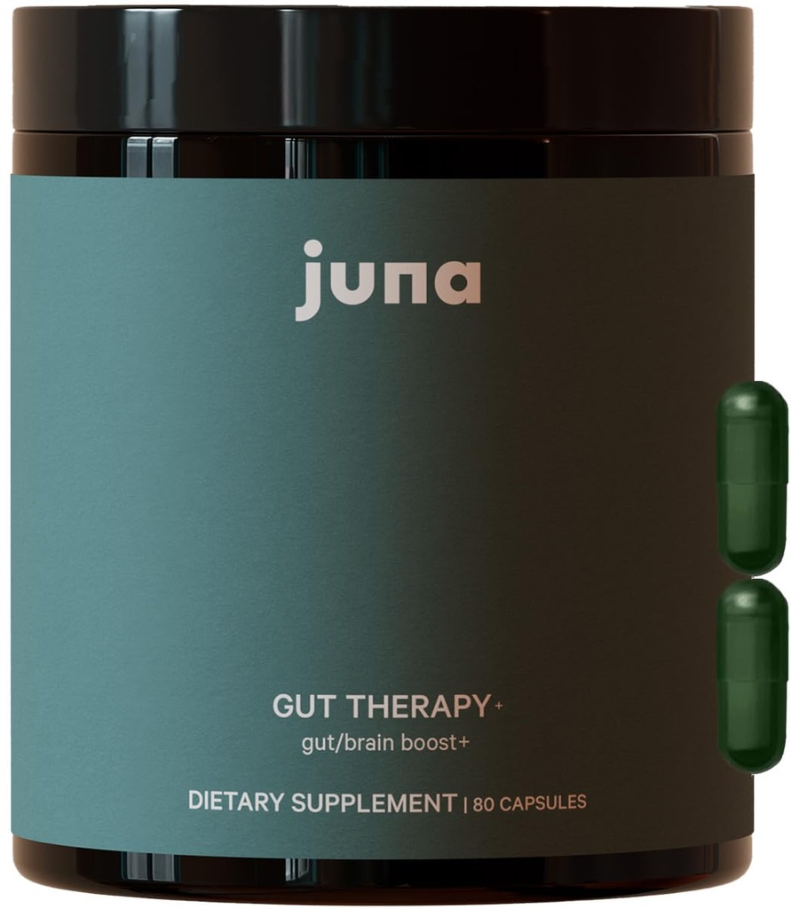 Juna Gut Therapy - Prebiotic & Probiotics와 고급 두뇌 및 Gut 건강 지원 - 개선 된 무드, 관심 및 에너지 - 메모리, 초점 및 정신 Clarity 지원 - 연료인지 성능 (80 모자)