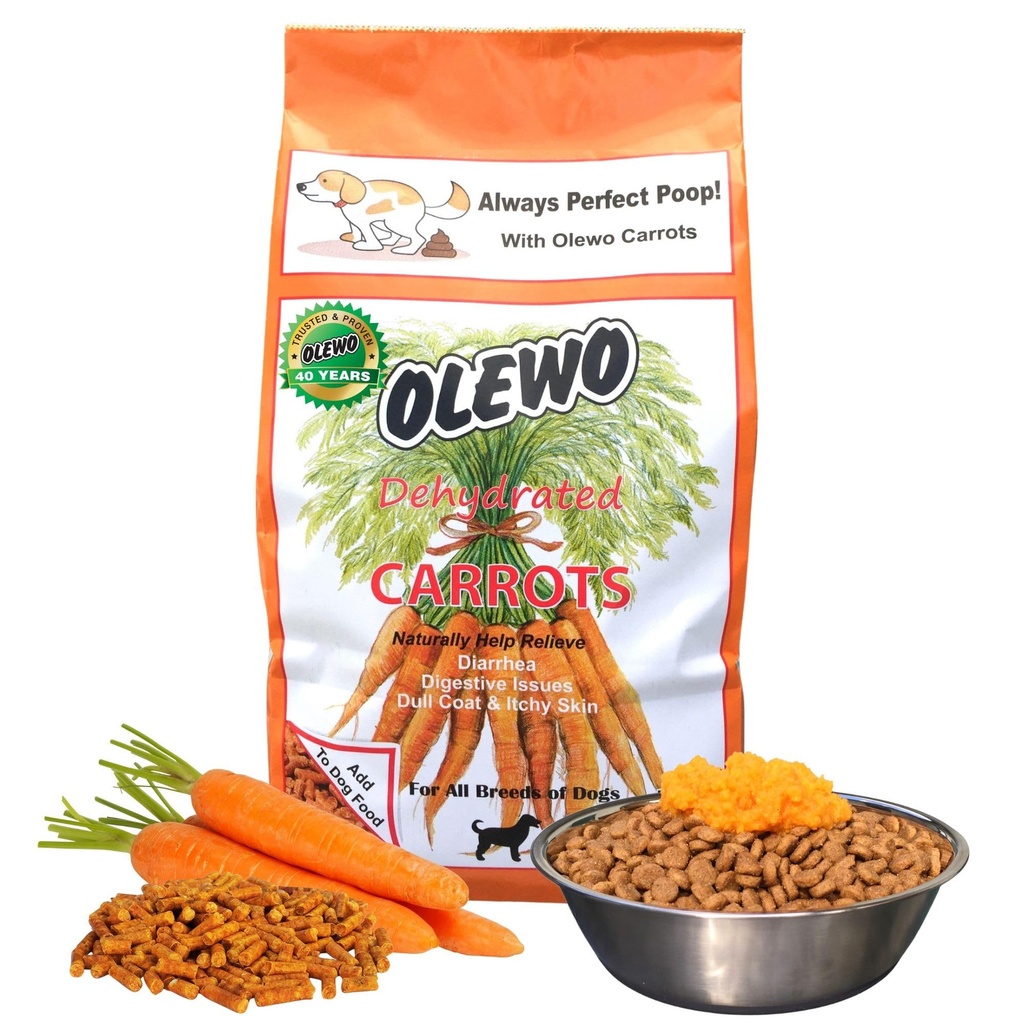 Olewo Original Carrots for Dogs – Perfect Poop, Picky Eaters, Natural Skin & Coat Support, Multivitamin, Digestive & Gut Health, 1 lb에 대한 Probiotics를위한 섬유