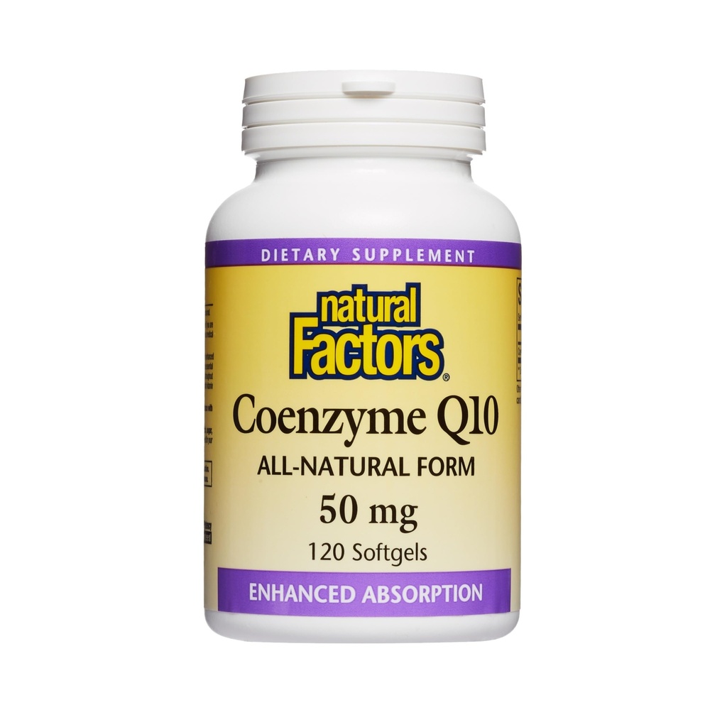 자연적인 요인, Coenzyme Q10 50mg의 에너지, 심장 및 산화를 억제하는 지원을 위한 CoQ10 보충교재, 글루텐 자유로운, 120 softgels (120 서빙)
