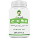 VitaMonk Melatonin Free Sleep Aid With Magnesium, GABA, Theanine and Apigenin - Melatonin없이 자연 수면 보조, 성인을위한 자연 수면 보조, 성인을위한 잠자는 알약, 성인을위한 수면 보조