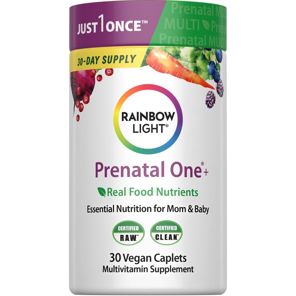 Rainbow Light High-Potency Prenatal One Multivitamin, Prenatal Health Multivitamin 지원 엄마의 건강과 아기의 발달, 비타민 C와 함께, Vegan, 30 조사