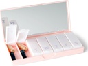 PORT X POLISH Designer Weekly Pill Box 주최자 (Single 1X Daily, Blush Pink) | 컴팩트하고 세련된 7 일 비타민 보충 케이스 | 귀여운 휴대용 미니 여행 의학 캐리어 | BPA-Free Pillbox Caddy