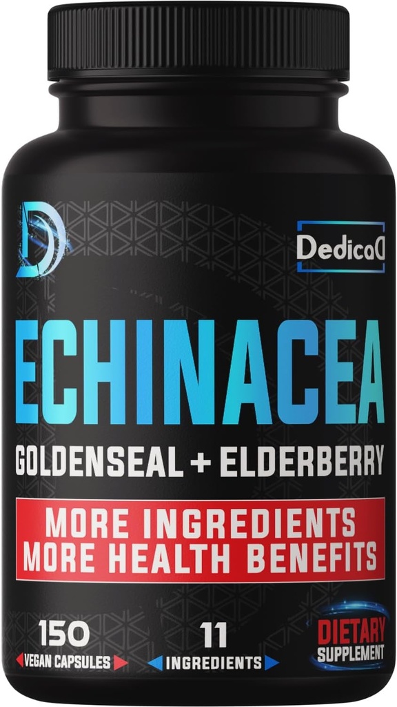 면역력 지원 공급 - Echinacea, Goldenseal, Elderberry, Camu, Ginger, Thyme, Chaga, Reishi, Burdock, Acerola - 5 개월 공급 - 150 캡슐