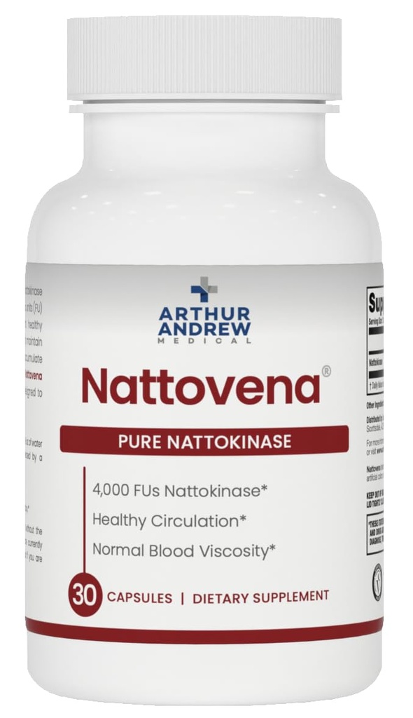 Arthur Andrew Medical - Nattovena, 순수한 Nattokinase, Circulatory 및 심장 건강, Vegan, 비 GMO, 30 캡슐