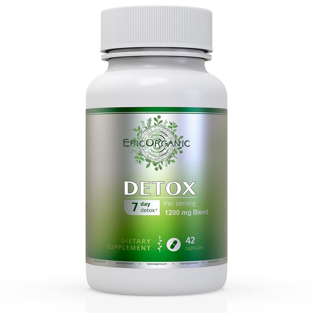 7 Day Detox Cleanse | Ultimate Strenght Colon Cleanse & Liver Detox | 건강한 Gut Support | 남성용 Detox Cleanse | 미국에서 제작 | 42 캡슐