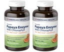 Chlorophyll Chewable 정제를 가진 미국 건강 Papaya 효소 - 600의 조사 (200의 총 봉사) (2의 포장)