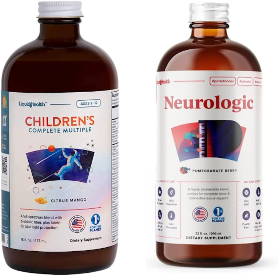 LIQUIDHEALTH 액체 Multivitamin 어린이를위한 어린이 및 두뇌 부스터 Neurologic 액체 비타민 보충제