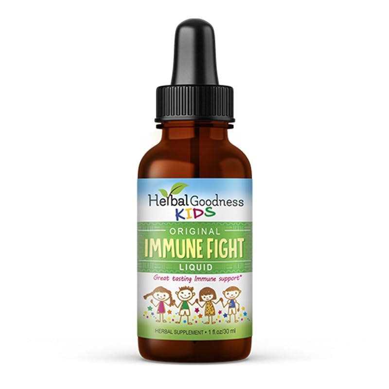 Immune Support 1oz with Ashwagandha for and Turmeric Herbal Supplements - 어린이를위한 건강 및 면역 지원을위한 천연 키즈 면역 부스터 드롭 - Non-GMO - 미국에서 제작