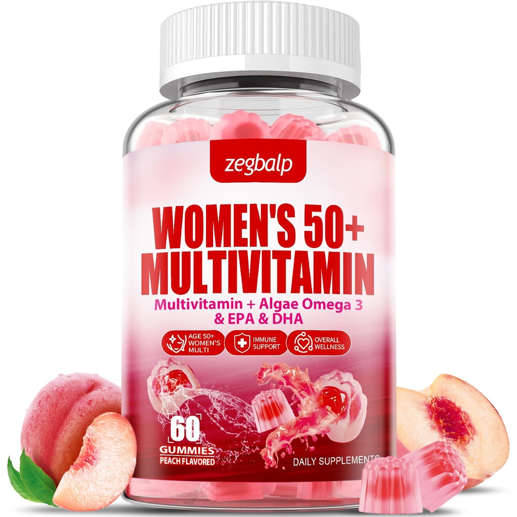설탕 자유로운 여자 Multivitamin 50 칼슘, 마그네슘, 아연, 비타민 A, C, D3, E, K2, B Complex, Folate, Biotin - 피부, 에너지, 면역 지원을 위한 다 비타민 & 무기