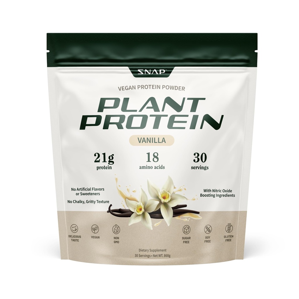 황급한 보충교재 유기 식물 근육 성장, 성과 & 회복 - 30의 서빙 (Vanilla)를 위한 기본적인 Vegan 단백질 분말 Nitric 산화물 밀어주는 단백질 분말, 바닐라 콩, BCAA 아미노산