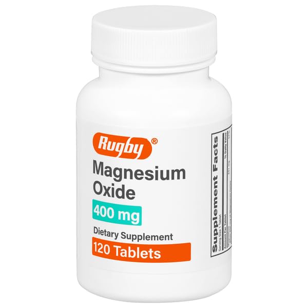 럭비 마그네슘 산화물 400 mg 정제 - 규정식 보충교재 - 글루텐 자유로운 - 120 조사 (1 팩)