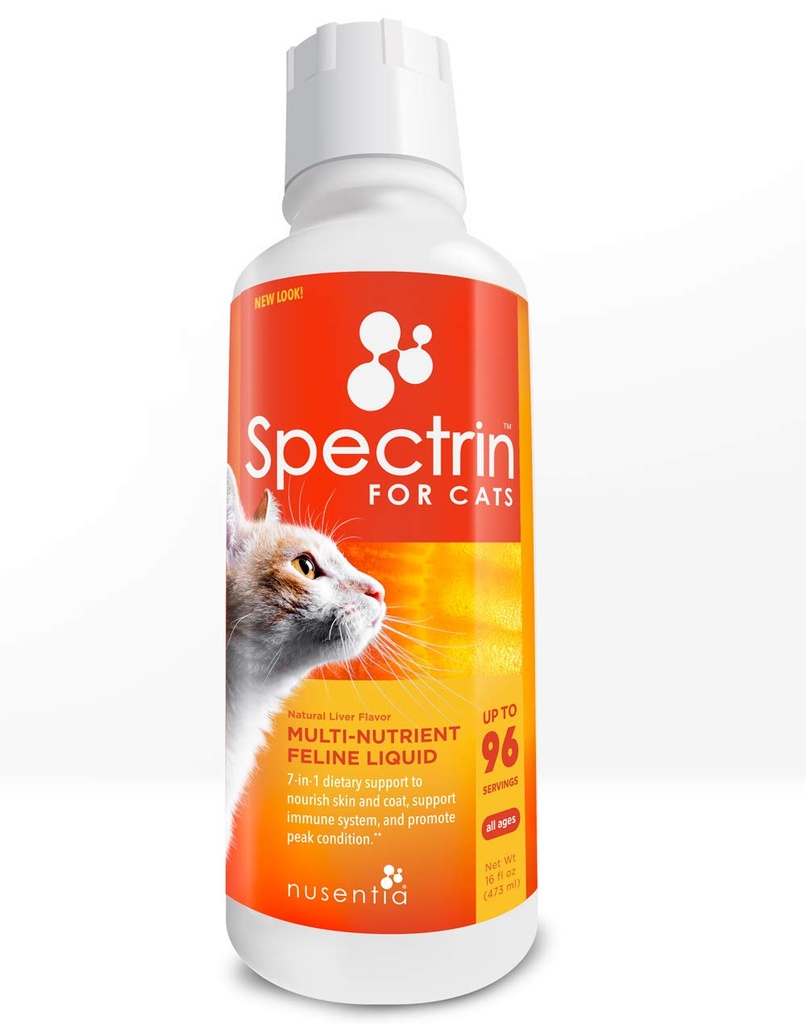 Cat Vitamins - Spectrin 16 OZ - 고양이를위한 액체 비타민 및 산화제 보충교재 - 96 복용량