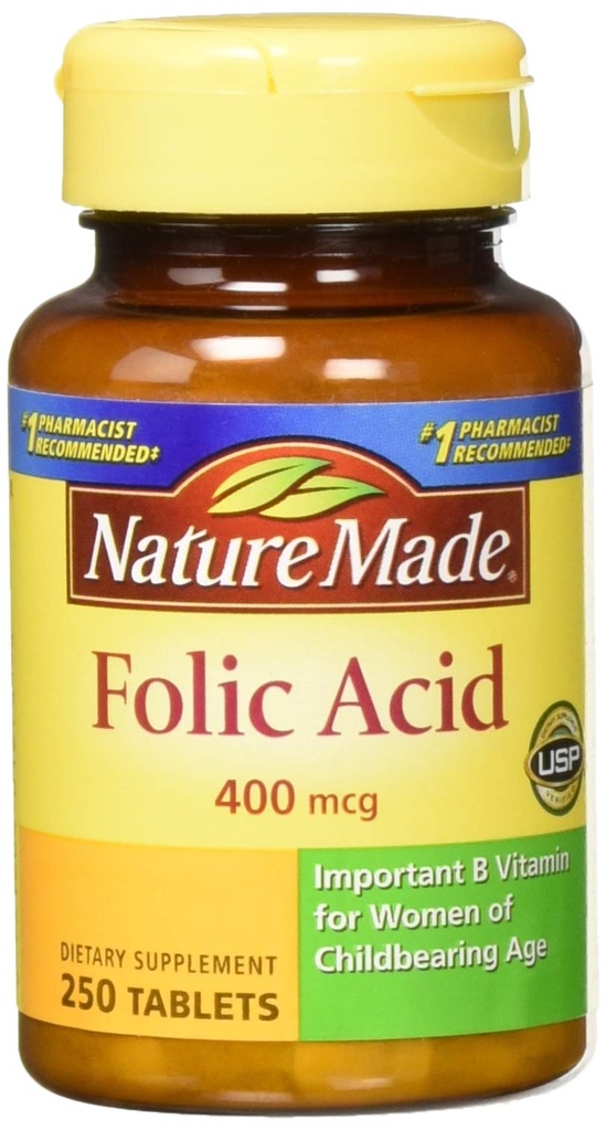 Nature Made Folic Acid (400 mcg) 정제, 250 카운트, 2 팩