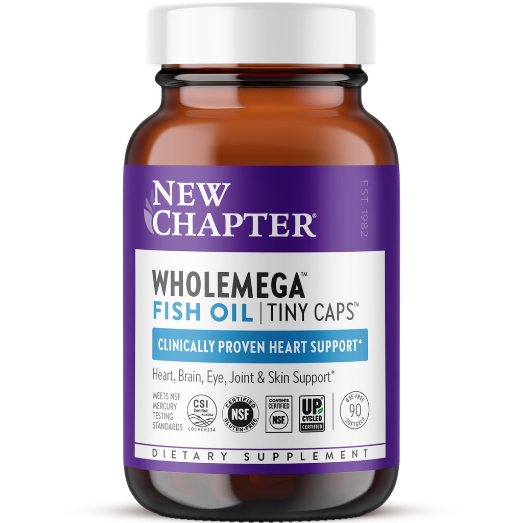 새로운 장 Wholemega 물고기 기름 보충교재, 작은 캡슐, 서빙 당 2000mg, Omega-3 + 비타민 D3 + Astaxanthin, 500mg를 가진 임상으로 입증 야생 알래스카 연어 기름 - 90 조사