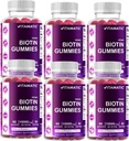 강력한 머리, 피부 & 못을 위한 비공식적인 Biotin Gummies 10,000 mcg - 60 Vegan Gummies - 또한 부르는 비타민 B7 (6 병)