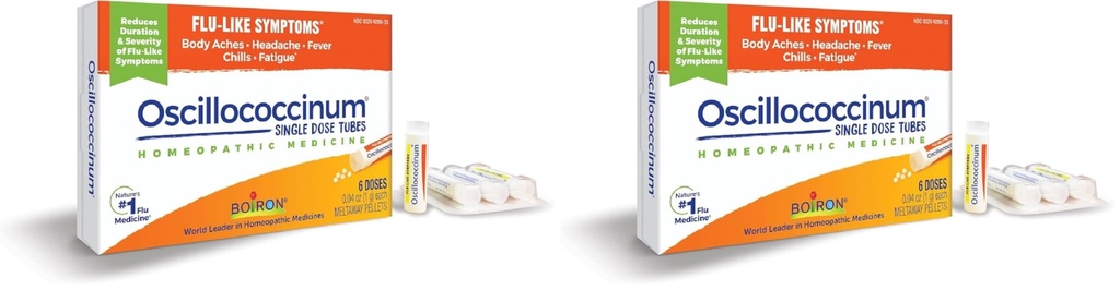 Boiron Oscillococcinum 몸 통증, 두통, 식초 및 피로 - 6 개 (팩 2)